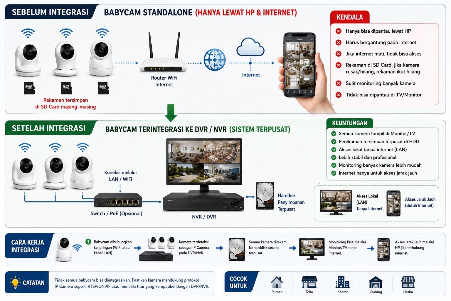 Sudah Terlanjur Memasang Babycam? Tetap Bisa Diintegrasikan ke DVR/NVR