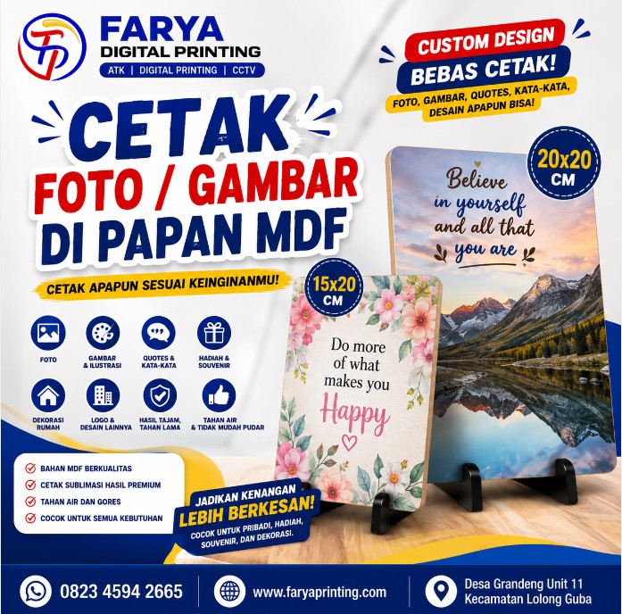 CETAK FOTO DAN GAMBAR PAPAN MDF